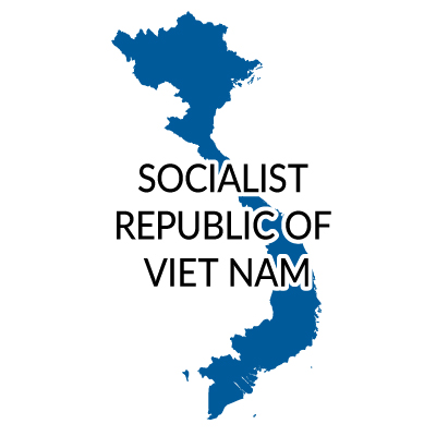 ベトナム社会主義共和国無料フリーイラスト｜英語(青)